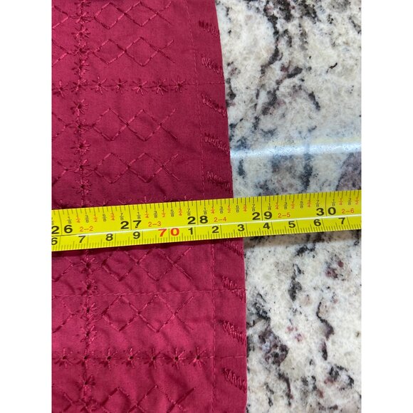 Van Heusen Womens Medium Collard Shirt Red Long Sleeve Floral Button-Down - Picture 7 of 11